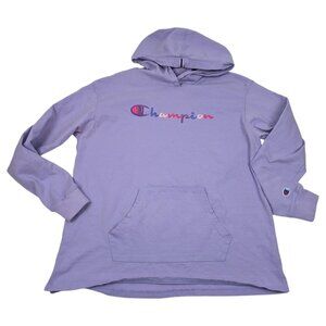 Champion Sweater Womens Medium Purple Outdoors Hoodie Sweatshirt Logo Athletic‎